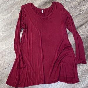 reddish/maroon boutique tunic